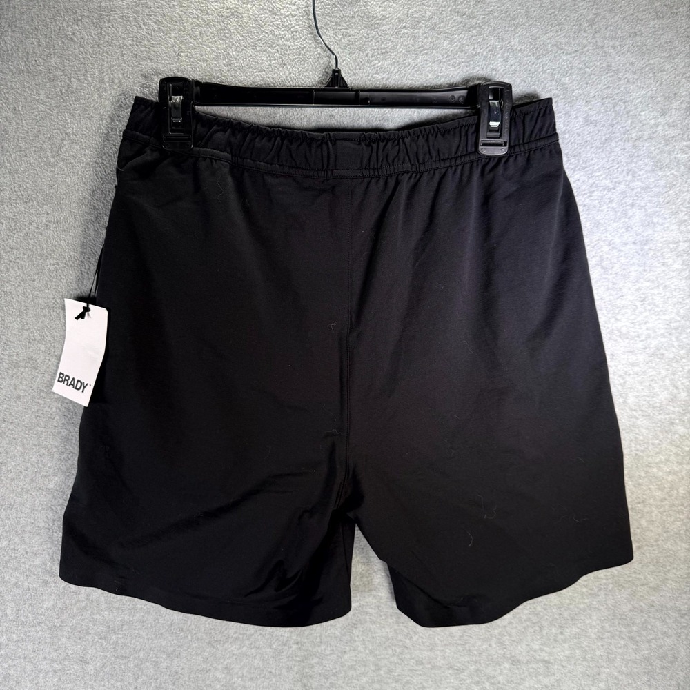 Brady Brand Athletic Shorts Men's Small Black Elastic Waist Workout Pull On - Picture 8 of 11
